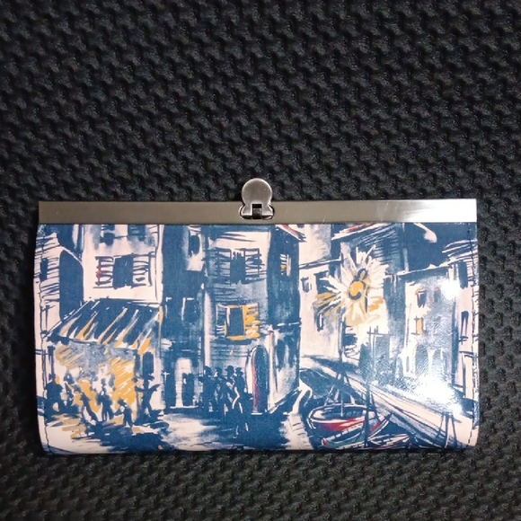 Patricia Nash Handbags - Patricia Nash Blue and Silver Clutch